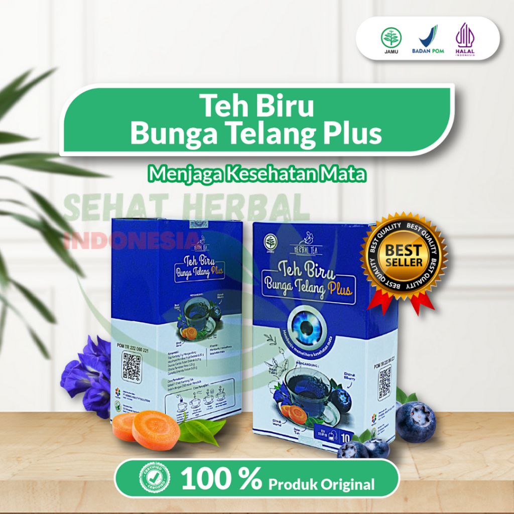 Jual Teh Biru Bunga Telang Plus Bisa Cod Obat Mata Minus Bpom Asli