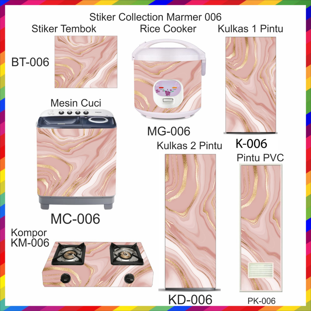 Jual Stiker Kulkas Kompor Ricecooker Mesin Cuci Pintu Tembok Marmer