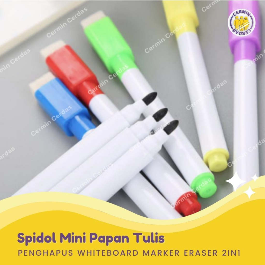 Jual Spidol Mini Papan Tulis Penghapus Whiteboard Marker Eraser 2in1