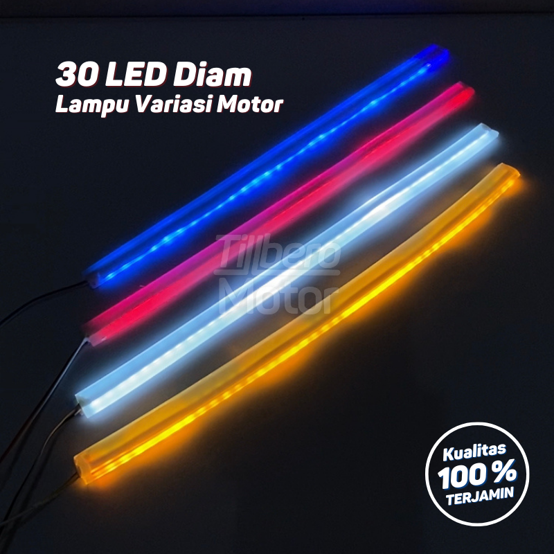 Jual Lampu Alis LED Motor Mobil 30CM DRL Elastis Diam Universal