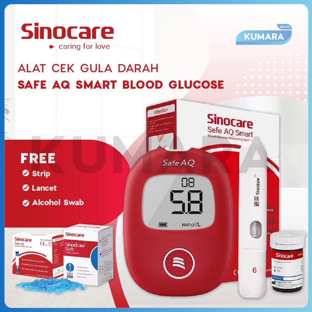 Jual Sinocare Safe Aq Smart Alat Cek Gula Darah Strip S Shopee