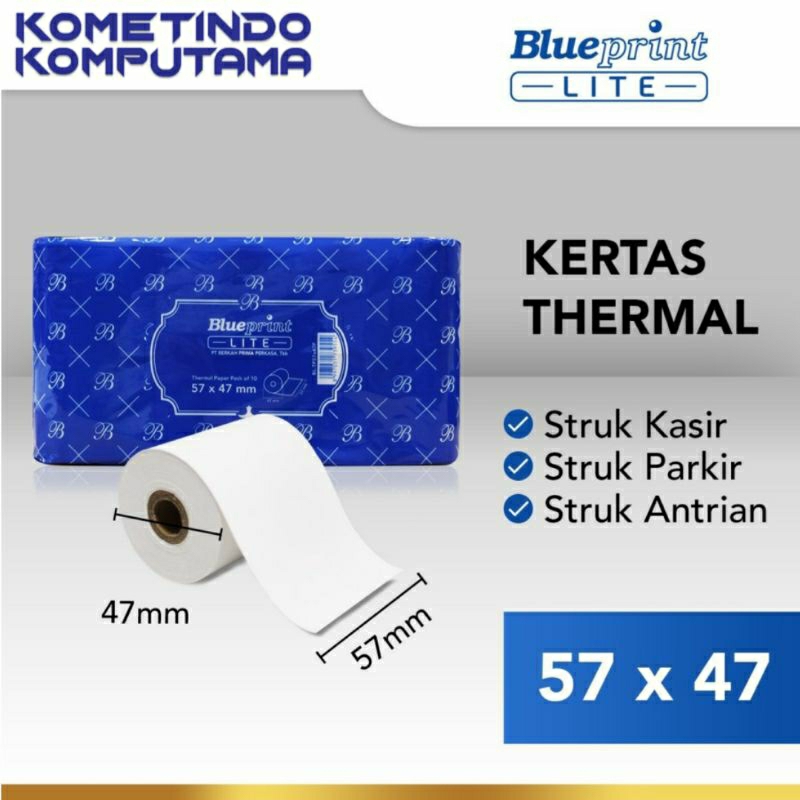 Jual 57x47P KERTAS THERMAL PAPER BLUEPRINT LITE 57 X 47 Mm STRUK KASIR