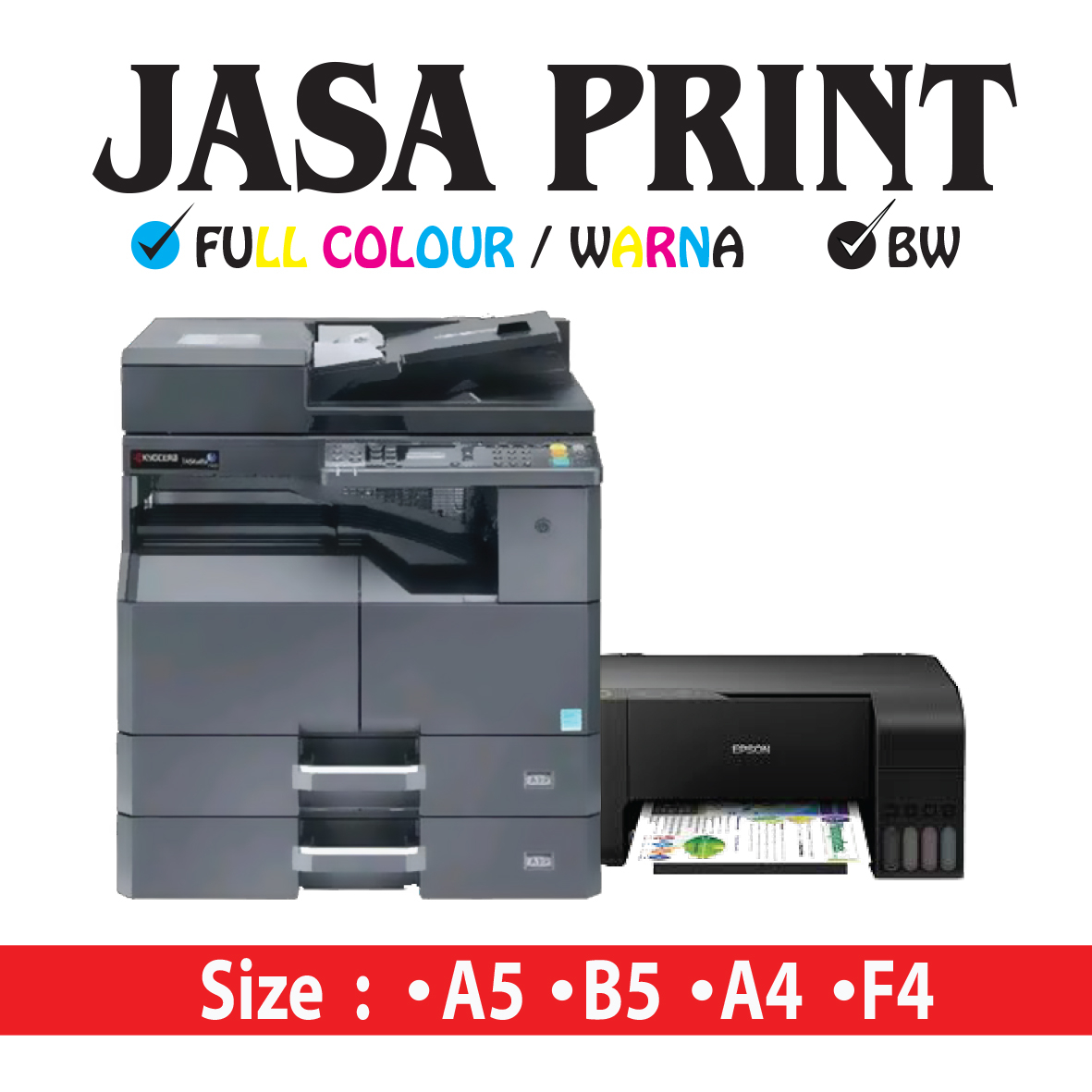 Jual JASA PRINT JASA CETAK WARNA DAN BW HITAM PUTIH MURAH CEPAT HVS