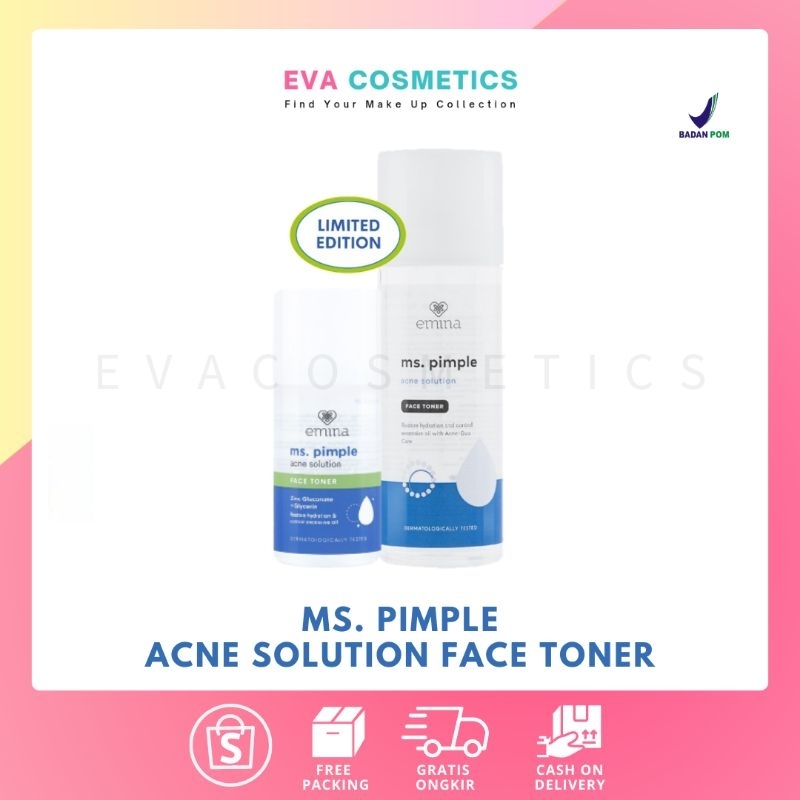 Jual Kemasan Baru EMINA Ms Pimple Acne Solution Face Toner 50ml