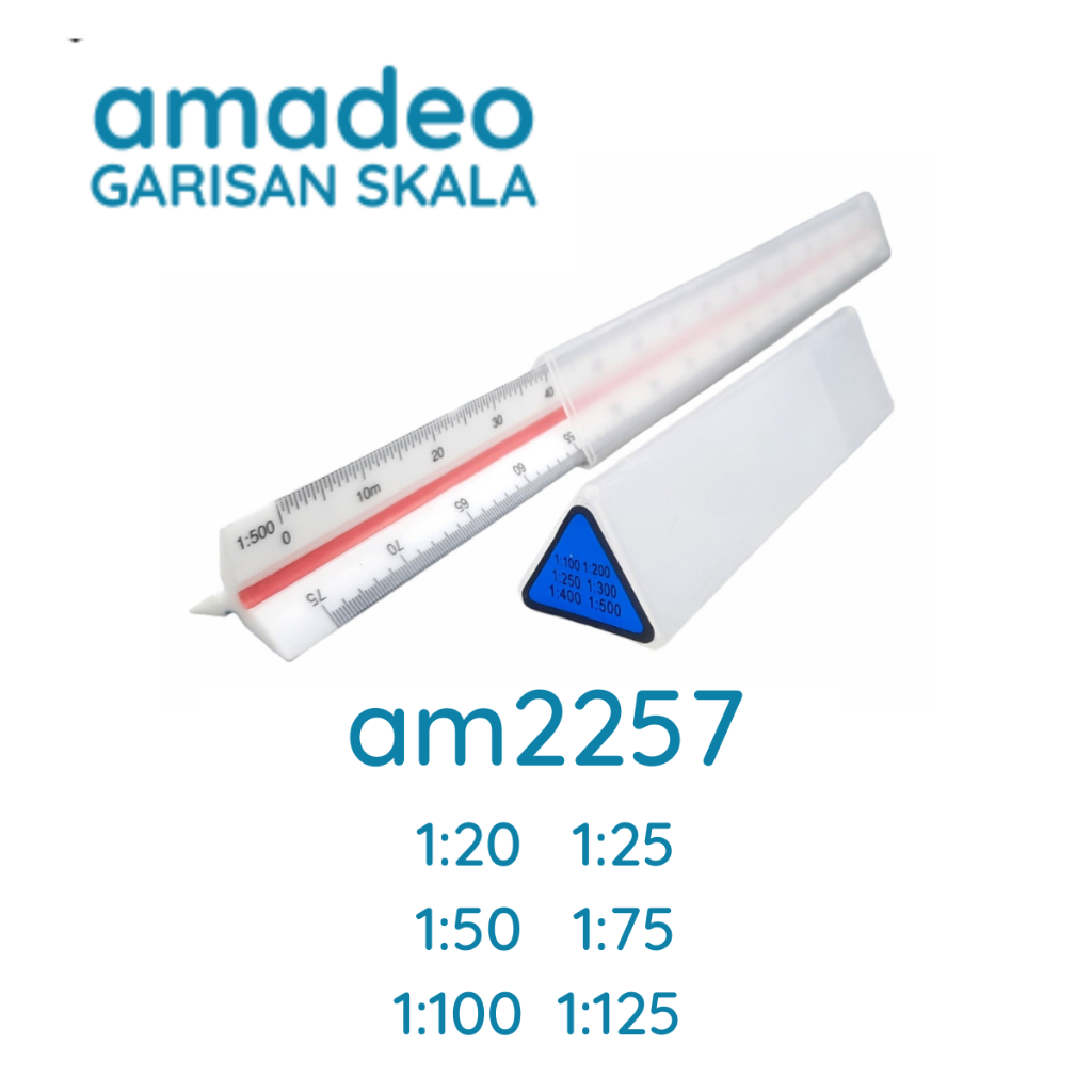 Jual Amadeo Scale Ruler 30 Cm Penggaris Skala Segitiga Arsitek