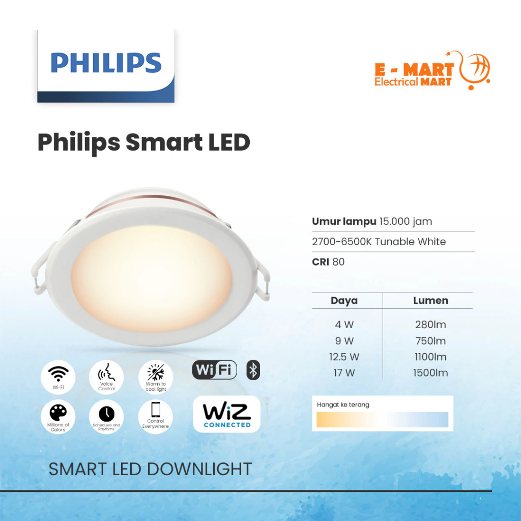 Jual Philips Smart Wifi Led Downlight W W Watt Tunable White