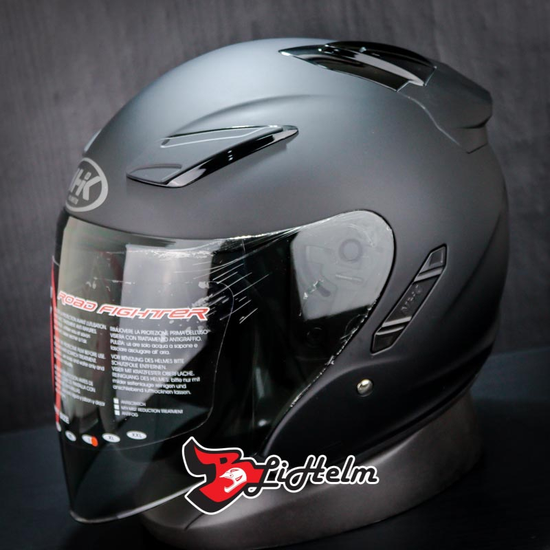 Jual Nhk Helm R Solid Black Doff Single Visor Shopee Indonesia