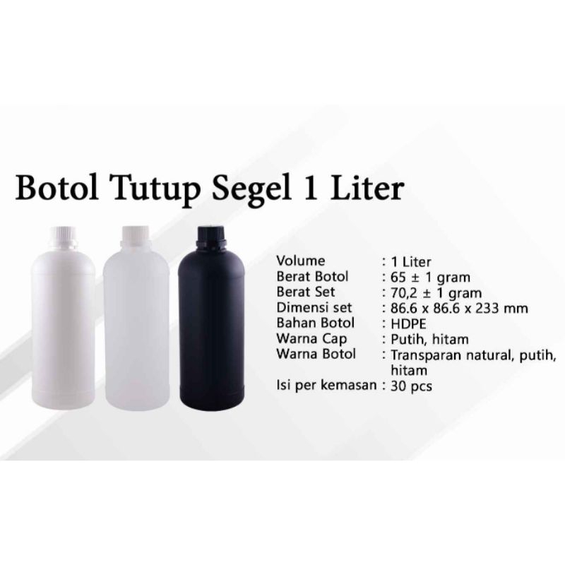 Jual Botol Agro Labor 1 Liter 1L 1000ml Botol Plastik HDPE Kimia Pupuk