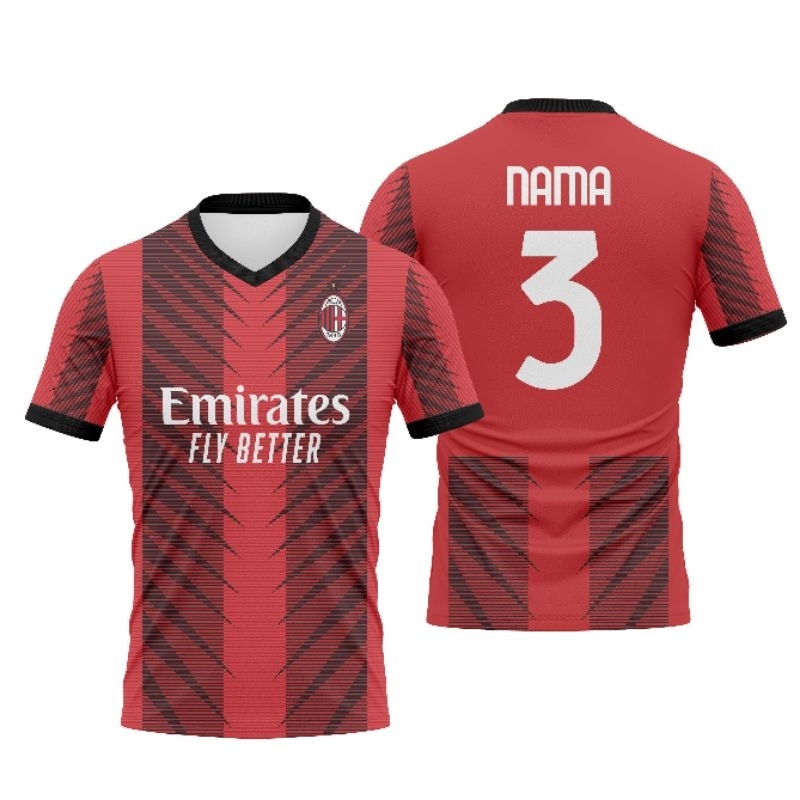 Jual Jersey Ac Milan Home Full Printing Gratis Nama Dan No