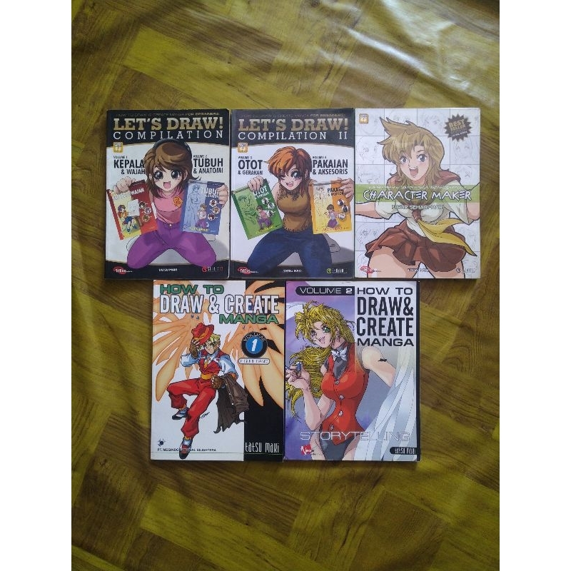 Jual Paket 5 Buku Lets Draw Dan How To Draw Create Manga Oleh Tatsu