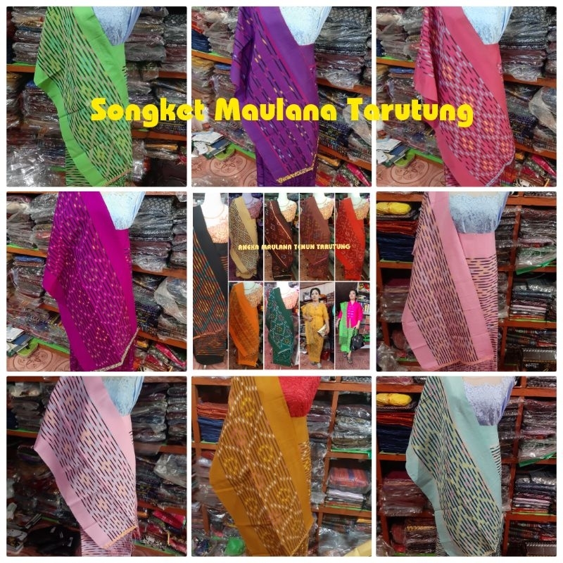 Jual Songket Tarutung Motif Maulana Polos Nauli Sarung Selendang