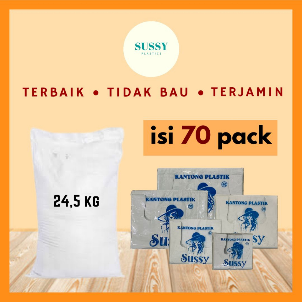 Jual GROSIR Kantong Plastik Kresek Sussy Tebal Putih Ukuran 17 24 28 35