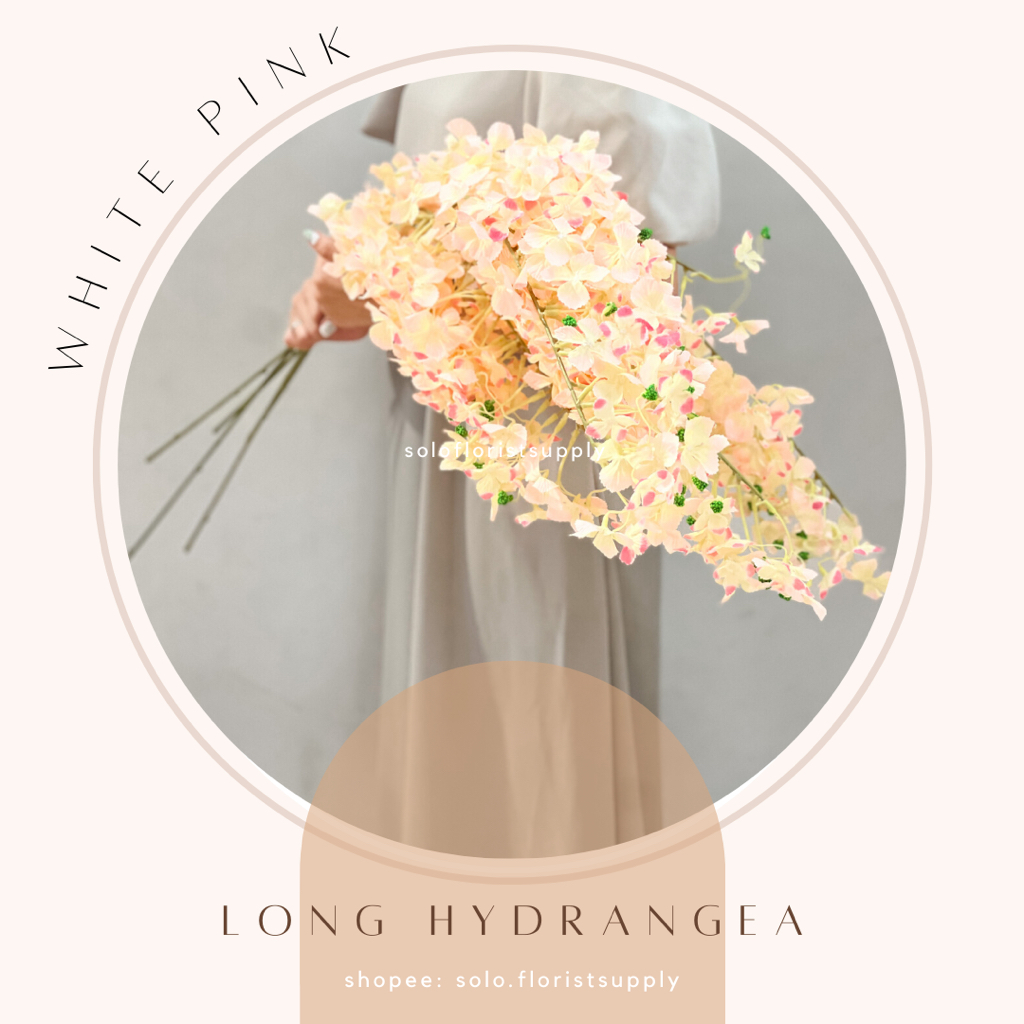 Jual LONG HYDRANGEA Wisteria Jumbo Daun Rambat Plastik Dekorasi Lamaran