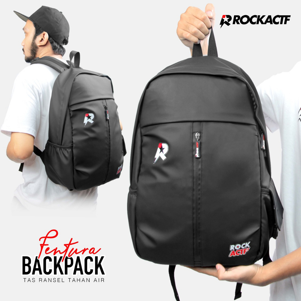 Jual Tas Backpack Tas Ransel Fentura Waterproof Hitam Shopee Indonesia