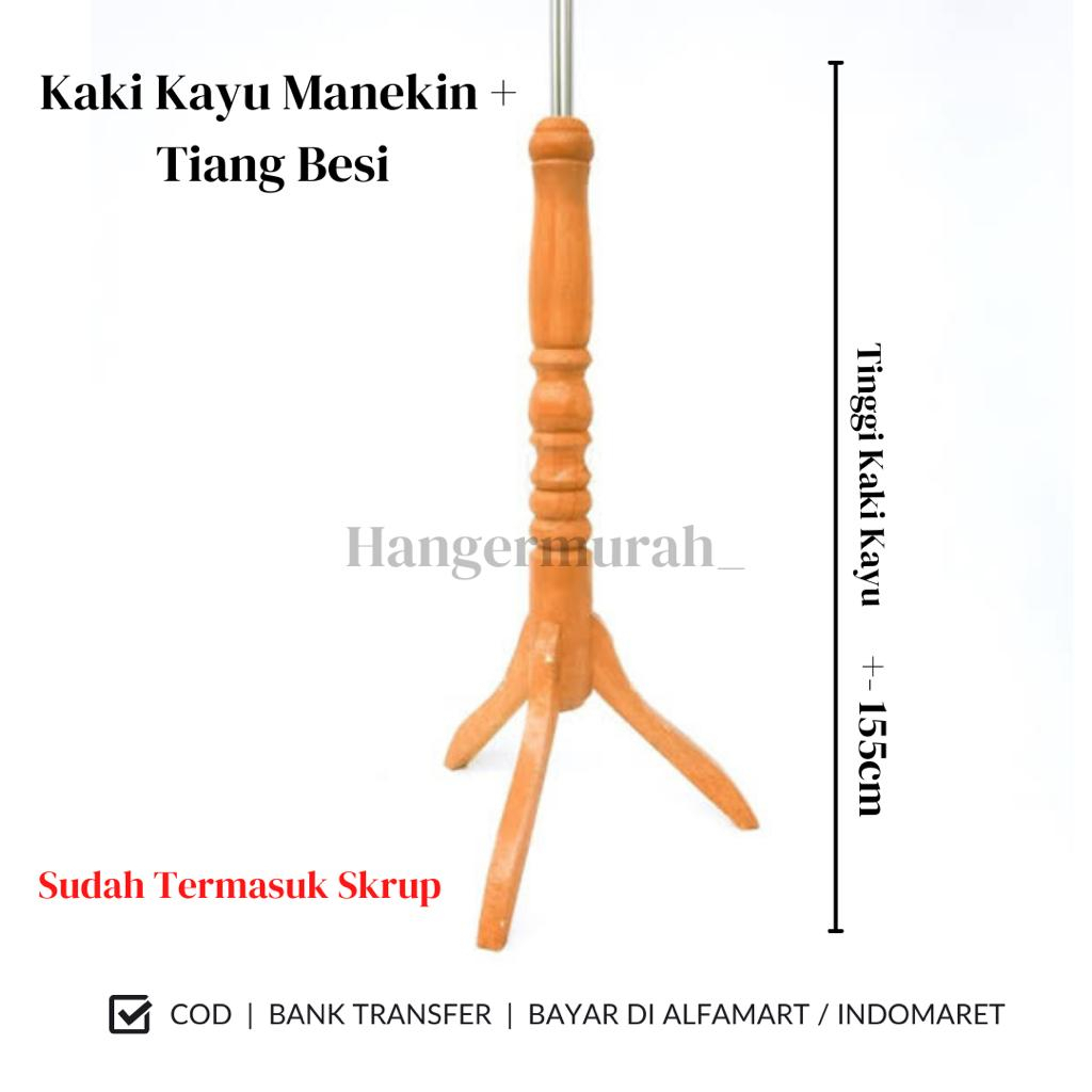 Jual Kaki Kayu Manekin Tiang Besi Penyangga Patung Manekin Shopee