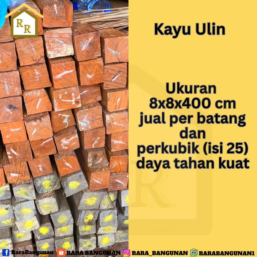 Jual JUAL KAYU ULIN UK 8X8 BALOK KAYU 8X8 PERBATANG Shopee Indonesia