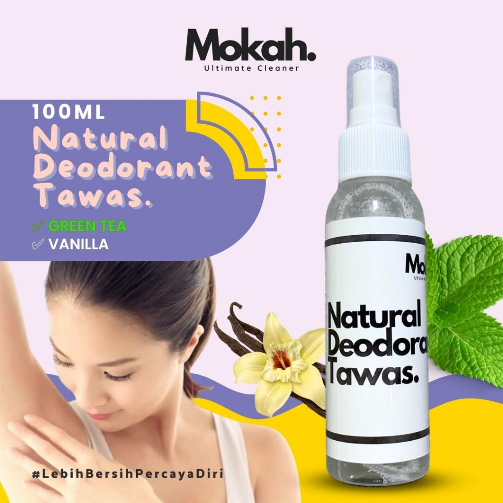 Jual MOKAH Deodorant Tawas Spray Alami Natural 100ml Vanilla GreenTea