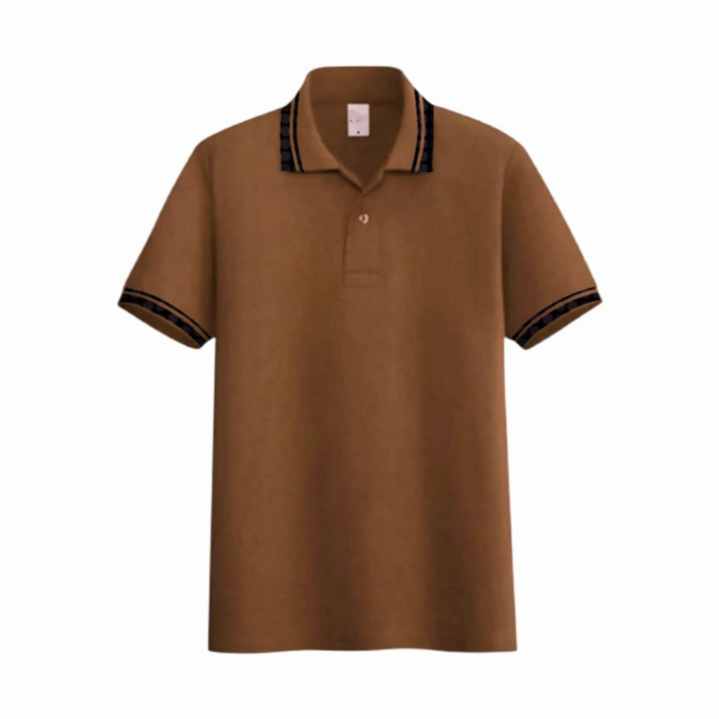 Jual Liso Wear Kaos Polo Shirt Polos Coklat Susu Kerah Stripe Kaos