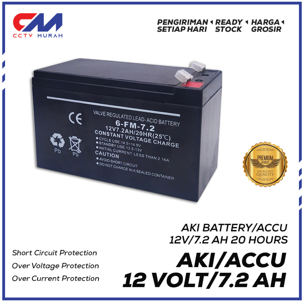 Jual AKI ACCU UPS 12V 7 2AH BATERAI UPS AKI KERING Shopee Indonesia