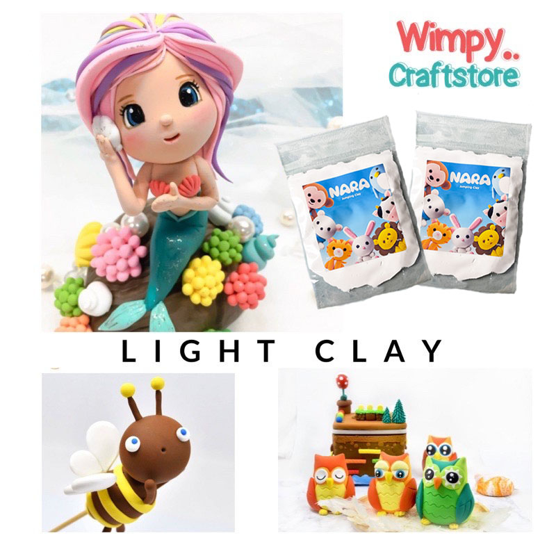 Jual Wimpy Nara Light Clay Air Dry Clay Jumping Clay Modelling Clay