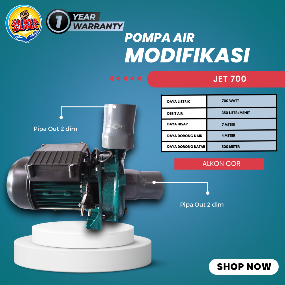 Jual Pompa Air Modifikasi Type Jet 700 Pipa 2 Dim Hemat Listrik Debit