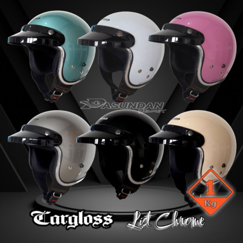 Jual Helm Cargloss Retro List Chrome Original Paket Hemat Kg Tanpa