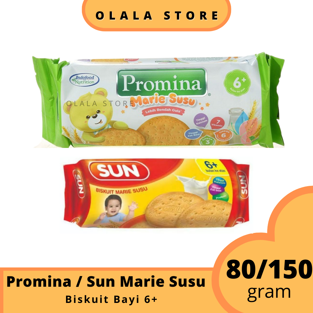 Jual Promina SUN Biskuit Marie Roll Susu 80 150g 6 M Shopee Indonesia