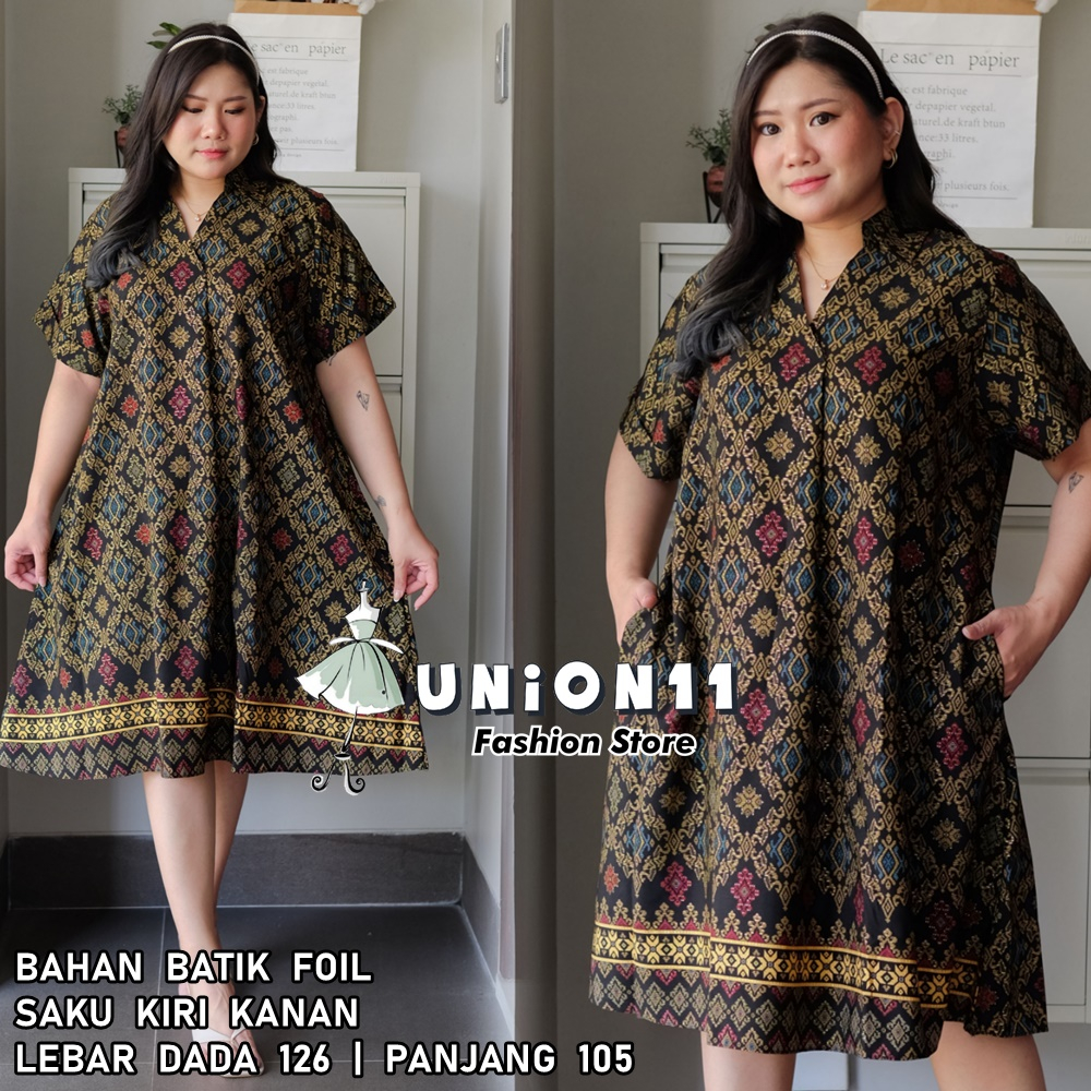 Jual Union Dress Batik Jumbo Wanita Dress Jumbo Wanita Ld