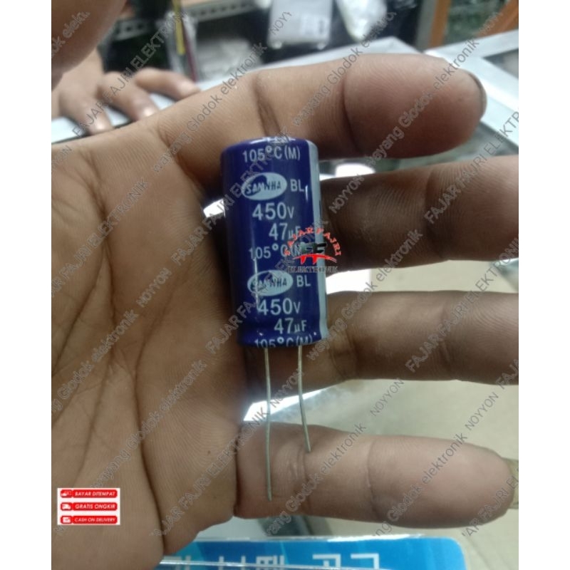 Jual Capacitor Elco 47uf 450v Kapasitor Elko 47 Uf 450 Volt 450 47