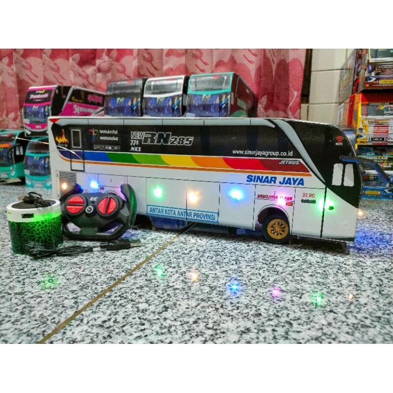 Jual Mainan Rc Miniatur Bus Telolet Basuri Akap Viral Bus Remot Control