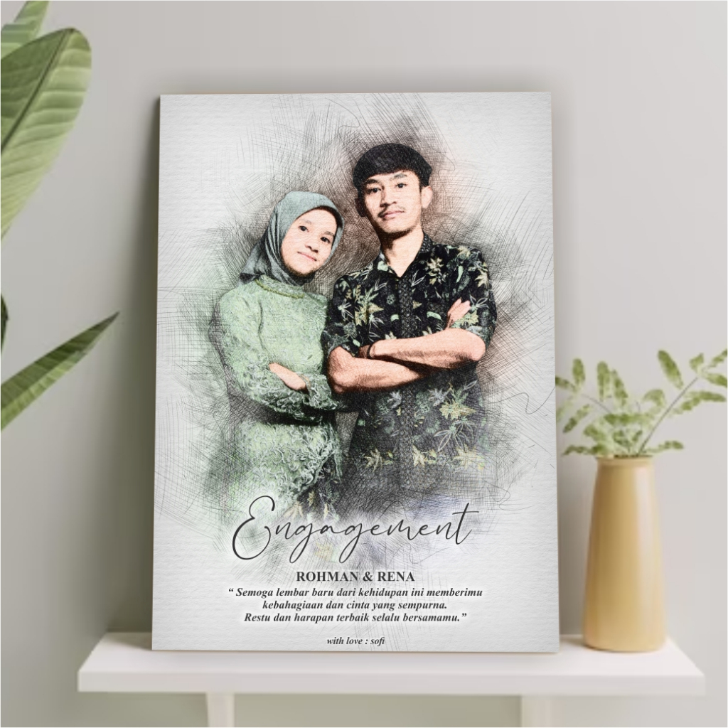 Jual Kado Sketsa Wajah Custom Foto Sendiri Ukuran X Cocok Untuk