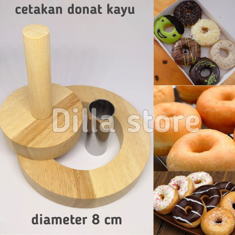 Jual Cetakan Donat Kayu Ukuran Cm Donat Kayu Set Shopee Indonesia