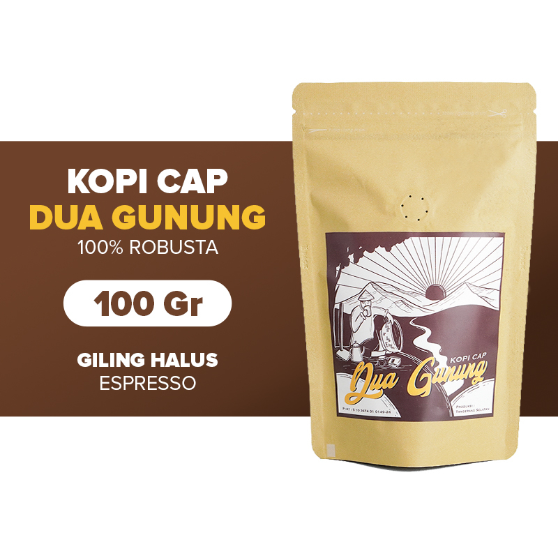 Jual Kopi Robusta Cap Dua Gunung Kopi Bubuk Giling Halus Espresso