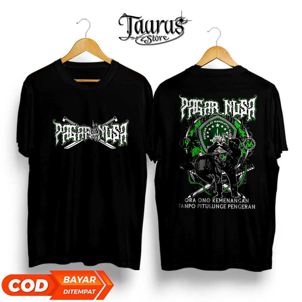 Jual KAOS PAGAR NUSA HARDCORE GREEN SABLON DTF DISTRO PENCAK SILAT IPSI