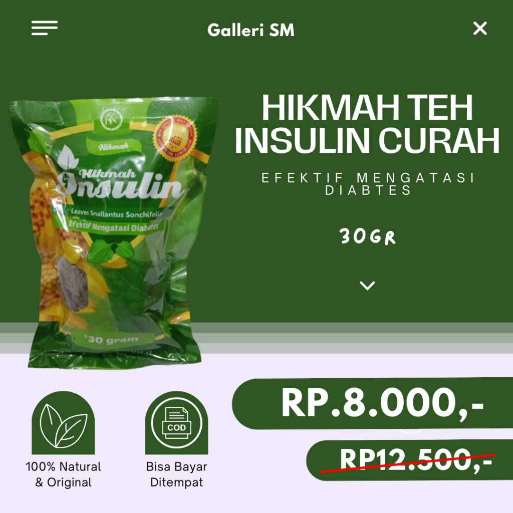 Jual Teh Daun Insulin Curah Hikmah Herbal Efektif Mengatasi Diabetes