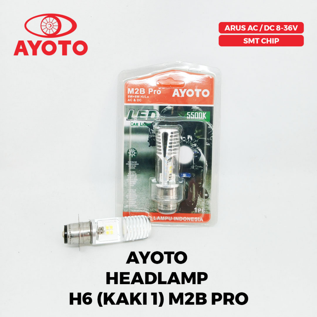 Jual AYOTO Lampu Depan Headlamp H6 Kaki 1 LED M2B Pro AC DC Untuk