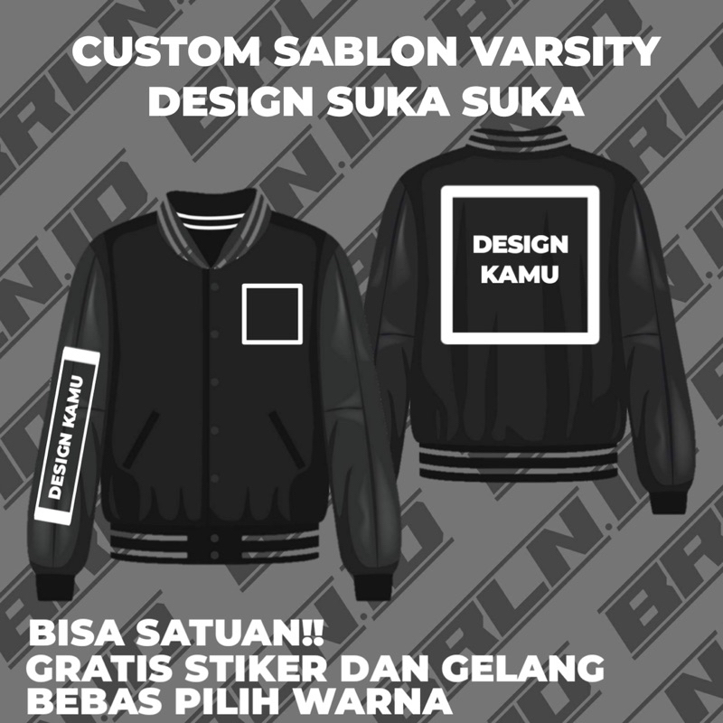 Jual Custom Sablon Dan Bordir Jaket Varsity Satuan Design Suka Suka