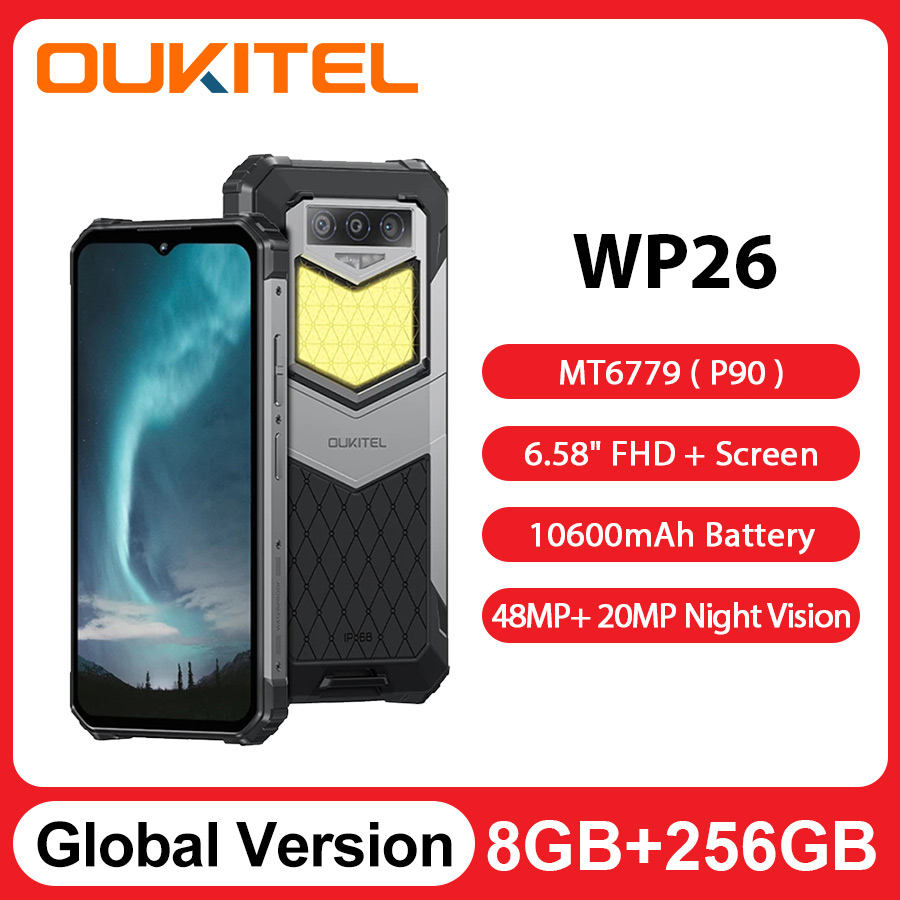 Jual Oukitel WP26 Rugged Smartphone 10000mAh 8GB 256GB Mobile Phone