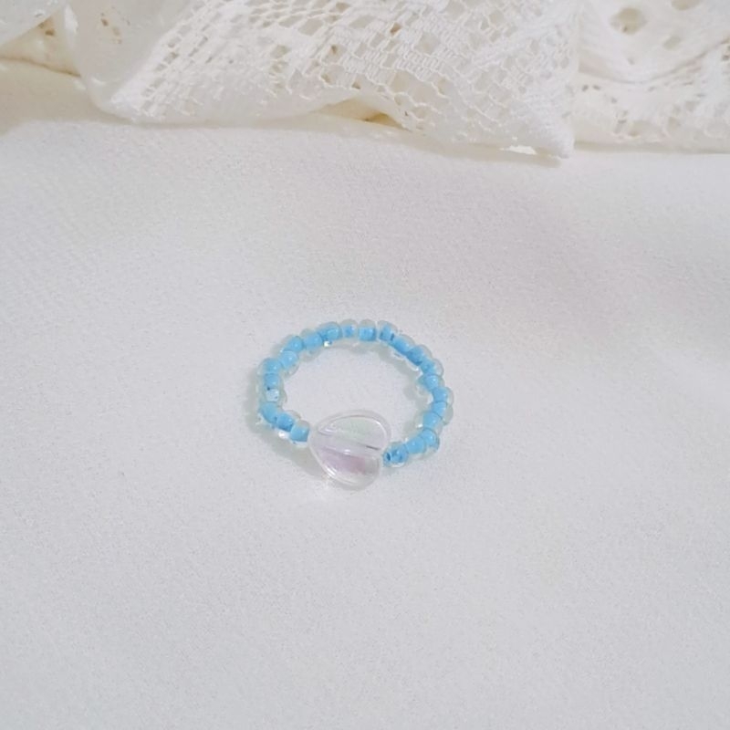 Jual BEADS RING BLUE INSIDE CINCIN MANIK BIRU AESTHETIC KOREA IDOL KPOP