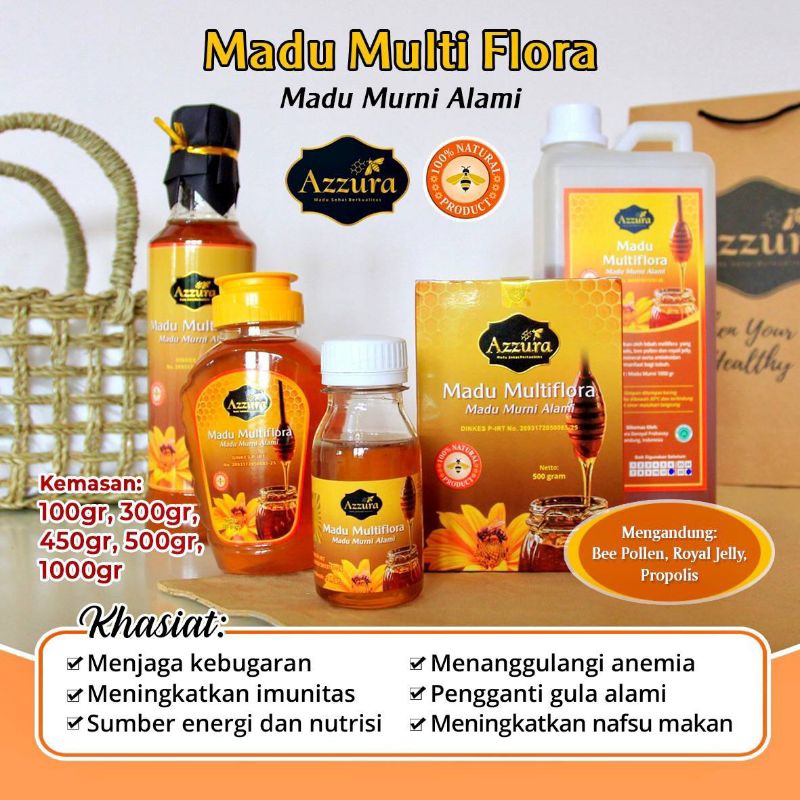 Jual Madu Azzura Multiflora Asli Murni Dan Alami Shopee Indonesia