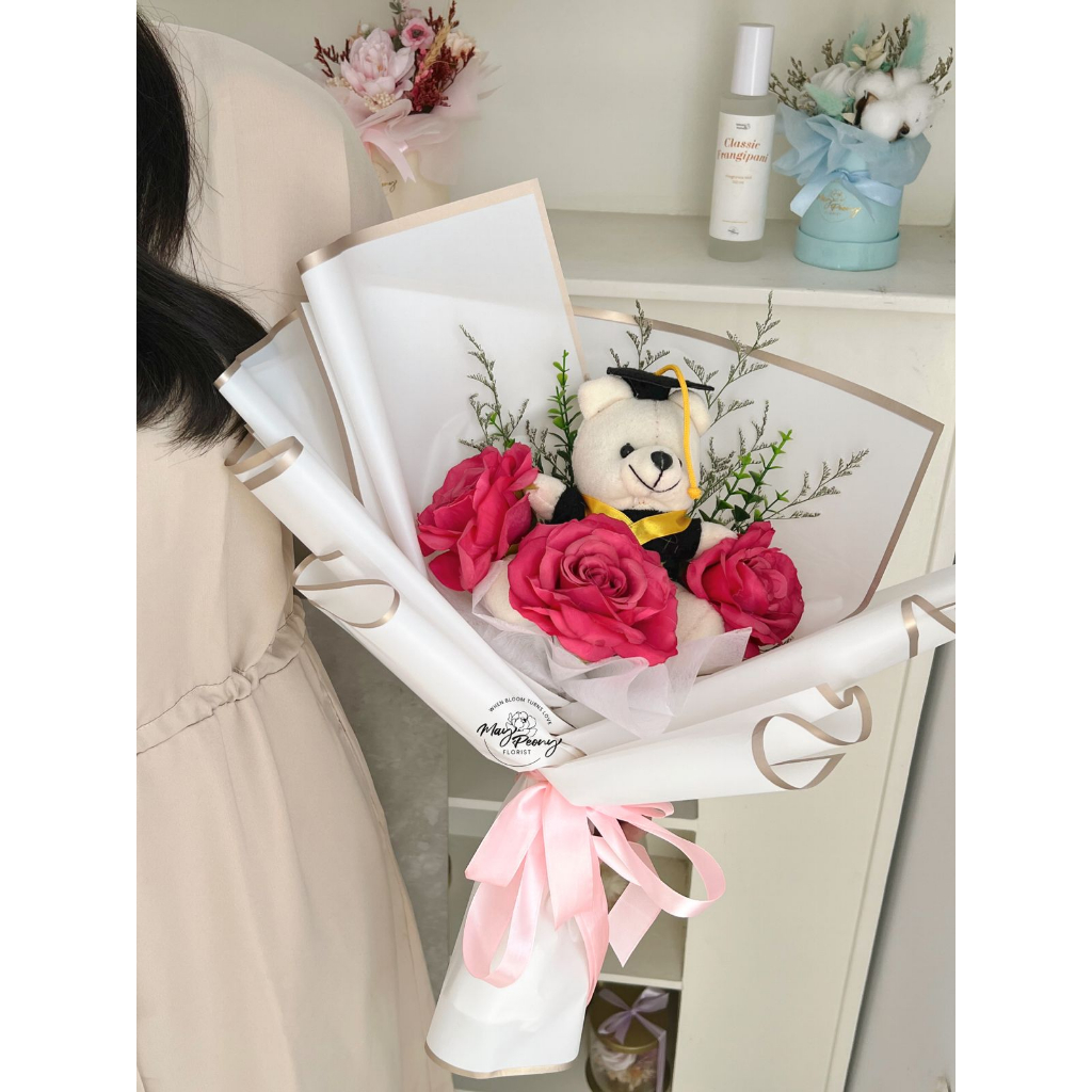 Jual KIYOMI TEDDY BOUQUET BUKET BUNGA ARTIFICIAL BUCKET WISUDA BUKET