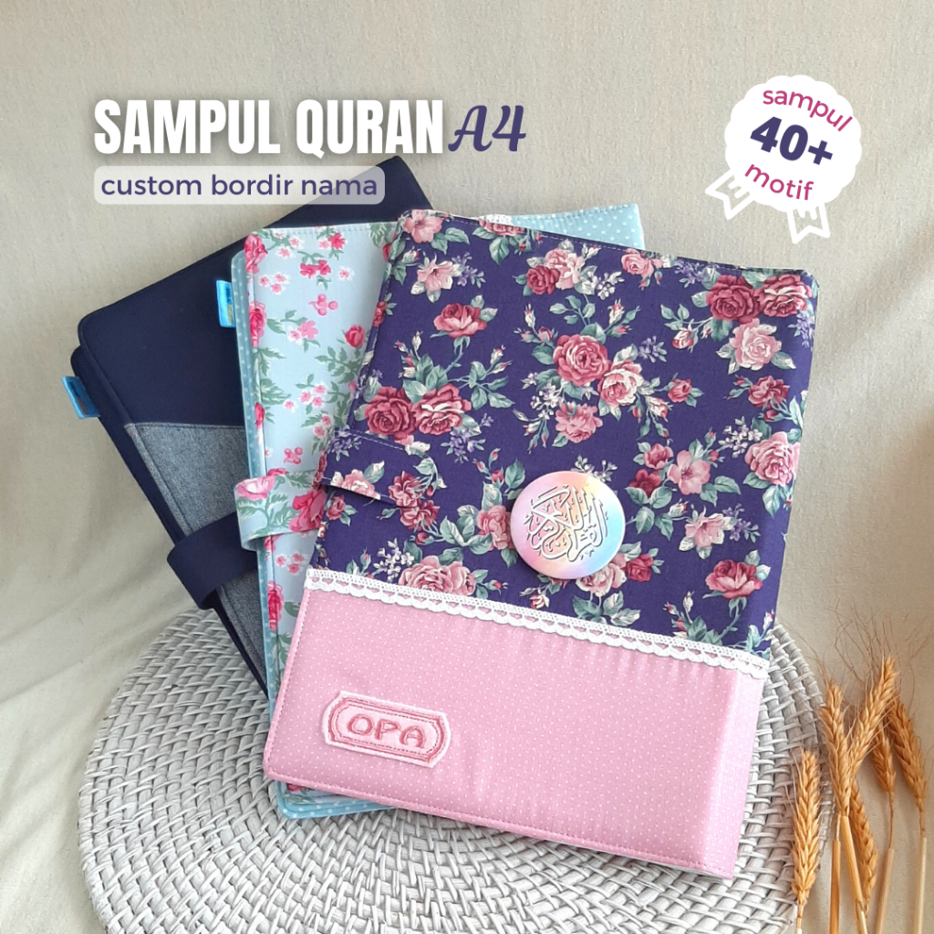 Jual Sampul Al Quran A Besar Cover Katun Custom Bordir Nama A Spl