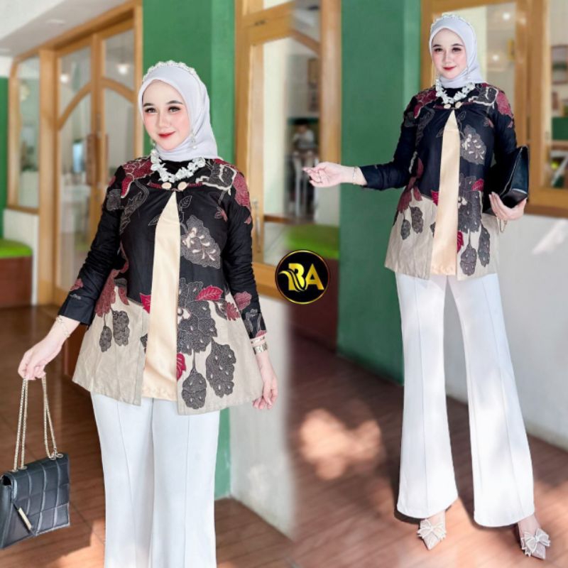 Jual Baju Batik Wanita Modern Bluse Batik Wanita Kantor Shopee Indonesia