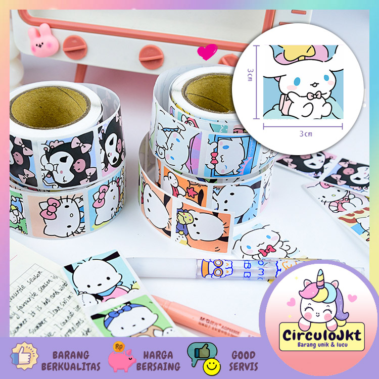 Jual 500 Pcs Roll Sanrio Hadiah Stiker Lucu Sanrio Cinnamoroll Desain