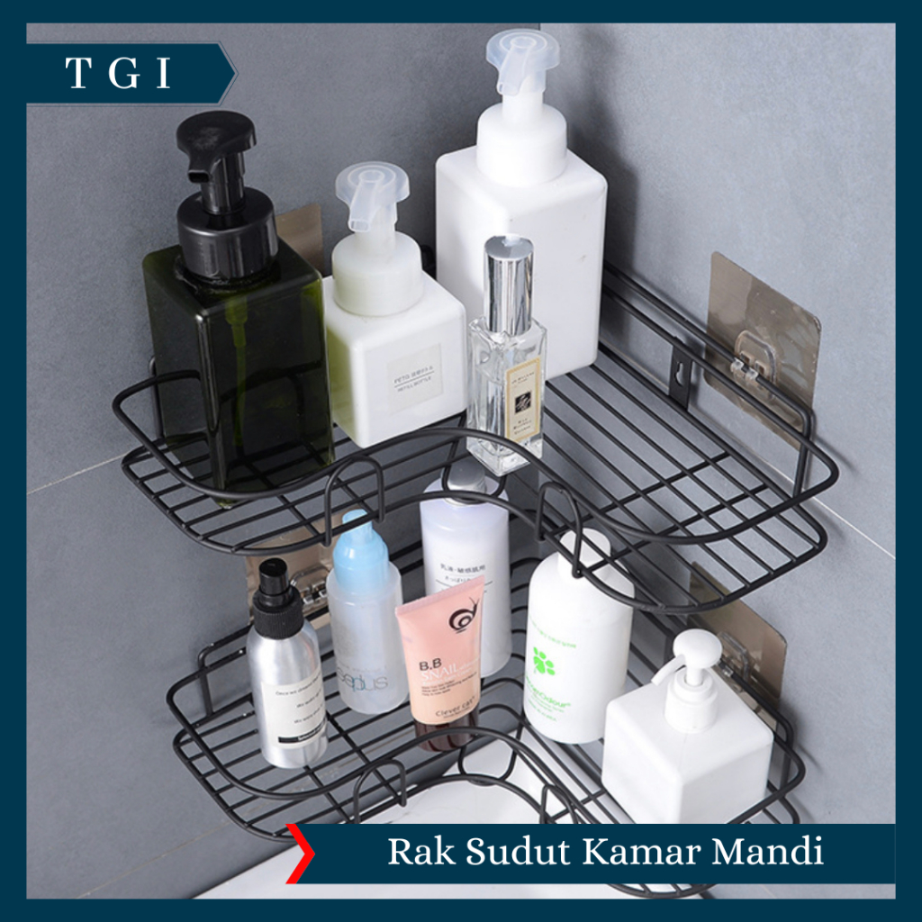 Jual Tgi Rak Sudut Kamar Mandi Tempel Dinding Organizer Multifungsi