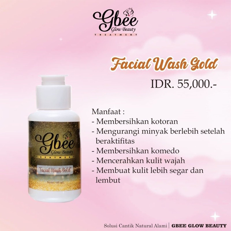 Jual TERMURAH Facial Wash Gold Gbee Glow Beauty Bpom Shopee