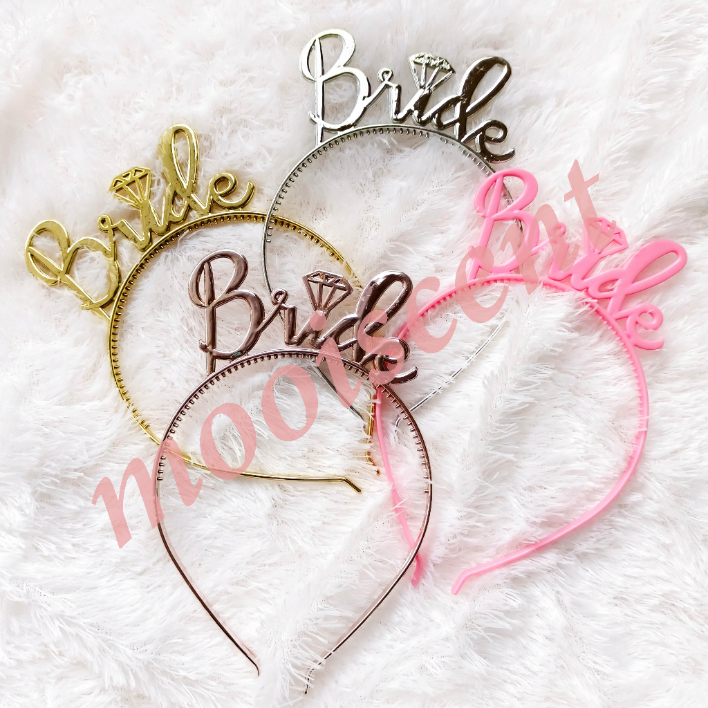 Jual Bando Plastik Tulisan Bride For Bride To Be Bridal Shower Gold