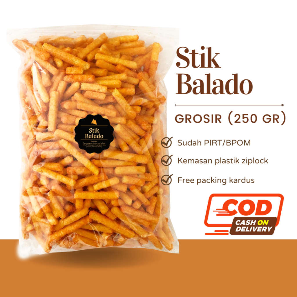 Jual Delish Snacks Stik Balado Grosir Gr Snack Cemilan Camilan