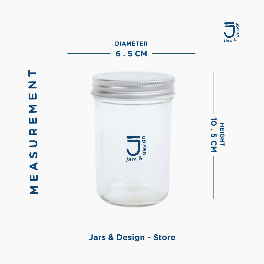 Jual JA03 Mason Jar Kaca Tutup Aluminium 250ml Toples Kaca Tutup