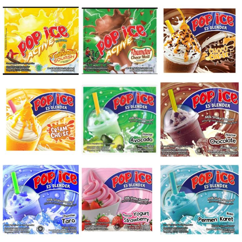 Jual Per Renceng Pop Ice Milk Shake Powder All Variant Minuman Serbuk